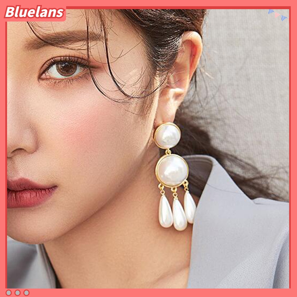 Đôi Bông Tai Hình Giọt Nước Đính Ngọc Trai Giả Thời Trang Cho Nữ