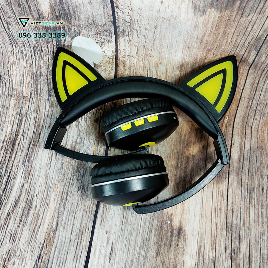 Tai nghe tai mèo bluetooth Kusen KS6123, có đèn led, có micro. | BigBuy360 - bigbuy360.vn