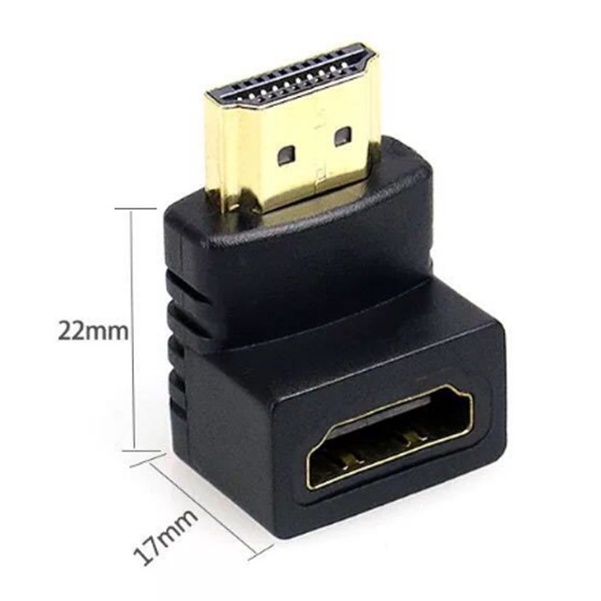 Đầu Nối HDMI Vuông Góc 90 Độ Đực Cái