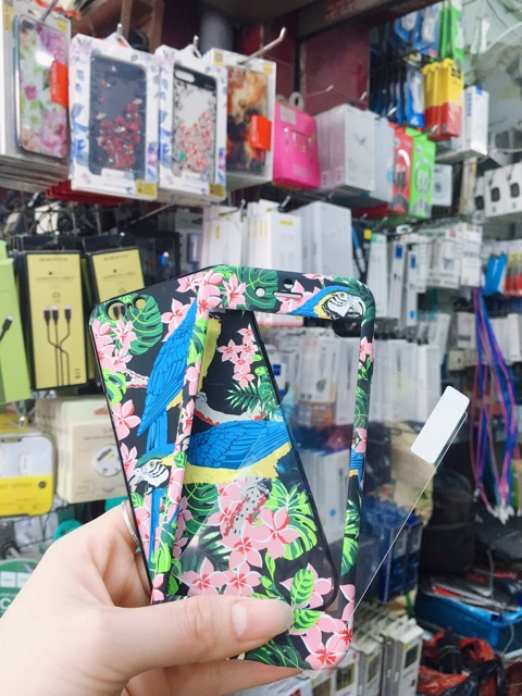 🌟SIÊU ĐẸP 🌟 Ốp umku 2 mặt dẻo in hoa vân sần kèm kính iphone 6 / 6s / 7 /8 plus / 6+/6s+/7+/ 8+