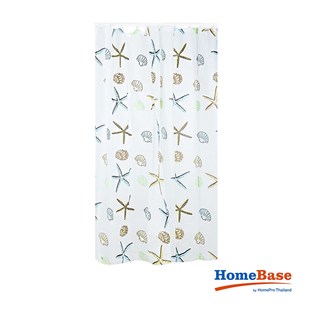 HomeBase MOYA Rèm tắm bằng PEVA PE7208A W180xD0.1xH180 Cm màu trắng