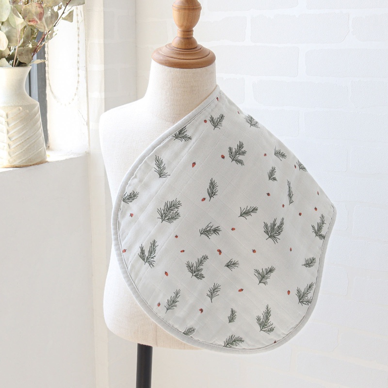 Yếm Ăn Cotton Bốn Lớp Họa Tiết Hoa Thoáng Khí Cho Bé 0-24 Tháng Tuổi