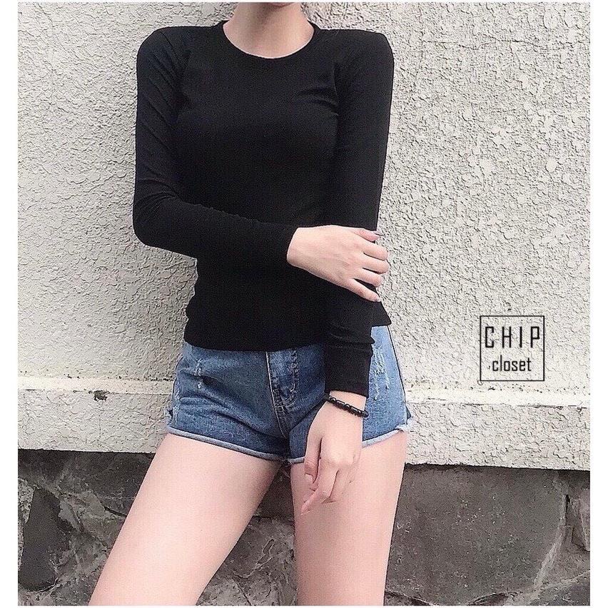 Áo thun Giữ Nhiệt Nữ Dài Tay Ôm Body Cổ Tròn Hàng Cao Cấp Việt nam Xuất Khẩu Vải mềm !