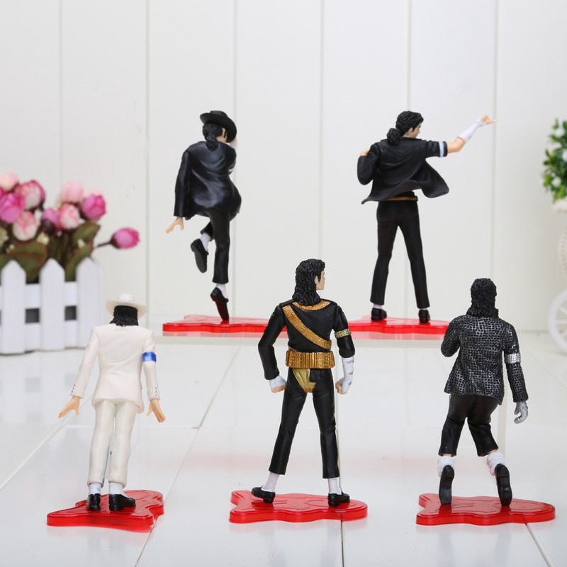 Bộ 5 tượng mô hình nhân vật Michael Jackson phong cách chibi 12cm