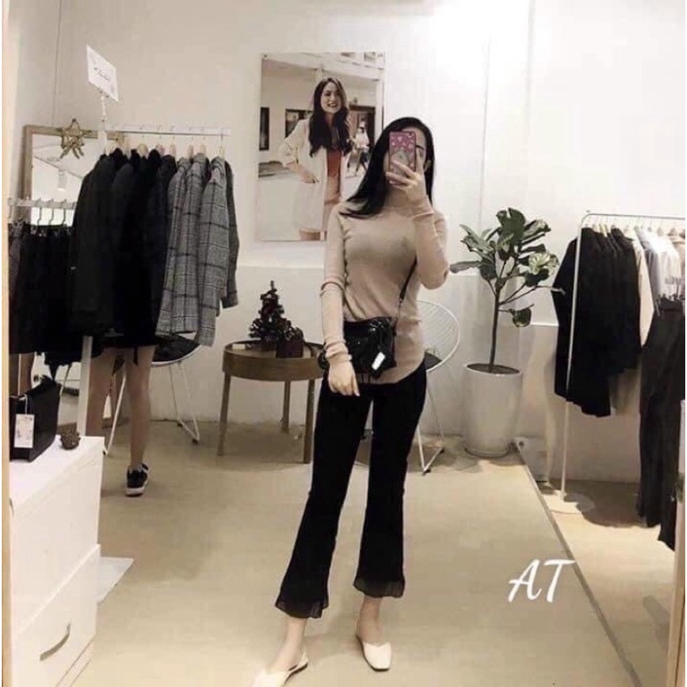 Quần loe ren gáu chất tăm