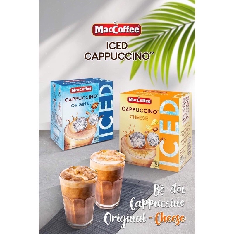 CAFE VỊ CAPUCHINO ORIGINAL &amp; CHEESE MACCOFFE ( hộp 10 gói )