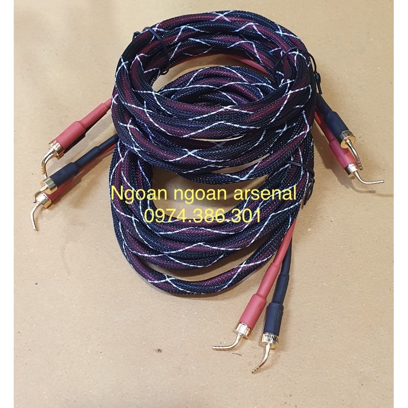 cặp dây loa lõi đồng chuẩn đã diy hoàn thiện 8 mỏ chim cứng