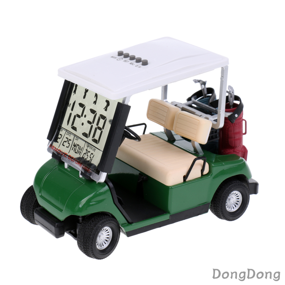 Portable Mini Simulation Golf Cart Clock Game Souvenir Golfer Gift Home Office Desktop Decor - Random Color