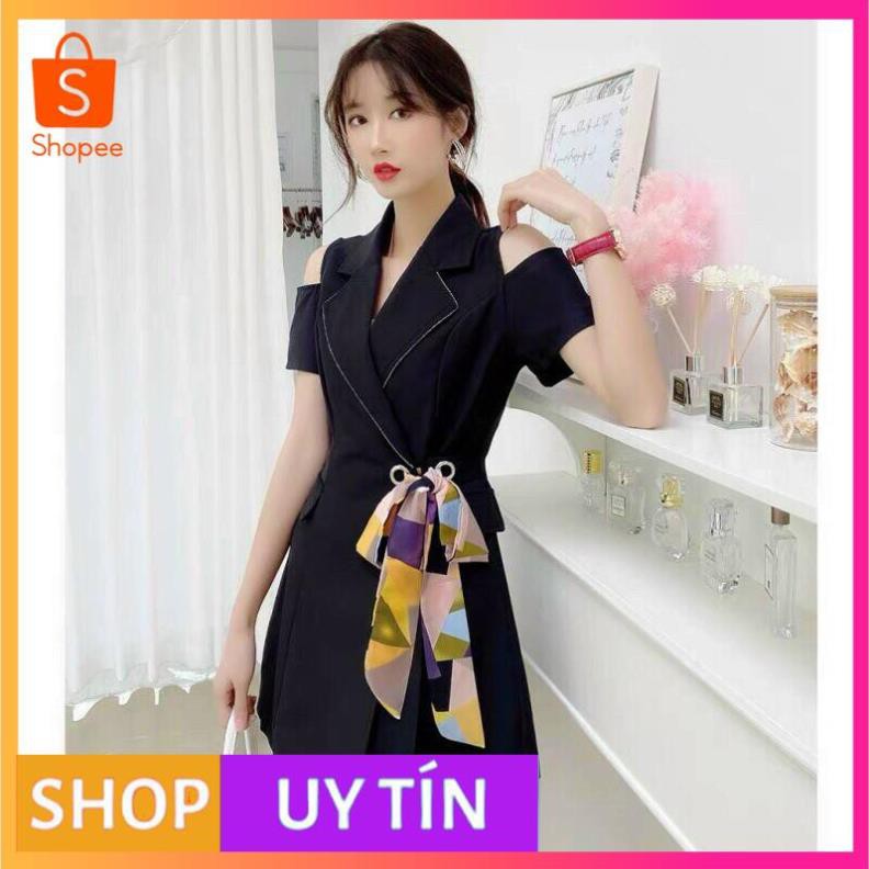 HÀNG NHẬP CAO CẤP -SET BỘ QUẦN SHORT ÁO KIỂU CỔ VEST TAY CUTOUT EO CỘT KHĂN - [MẪU ĐẸP CHẤT LƯỢNG]