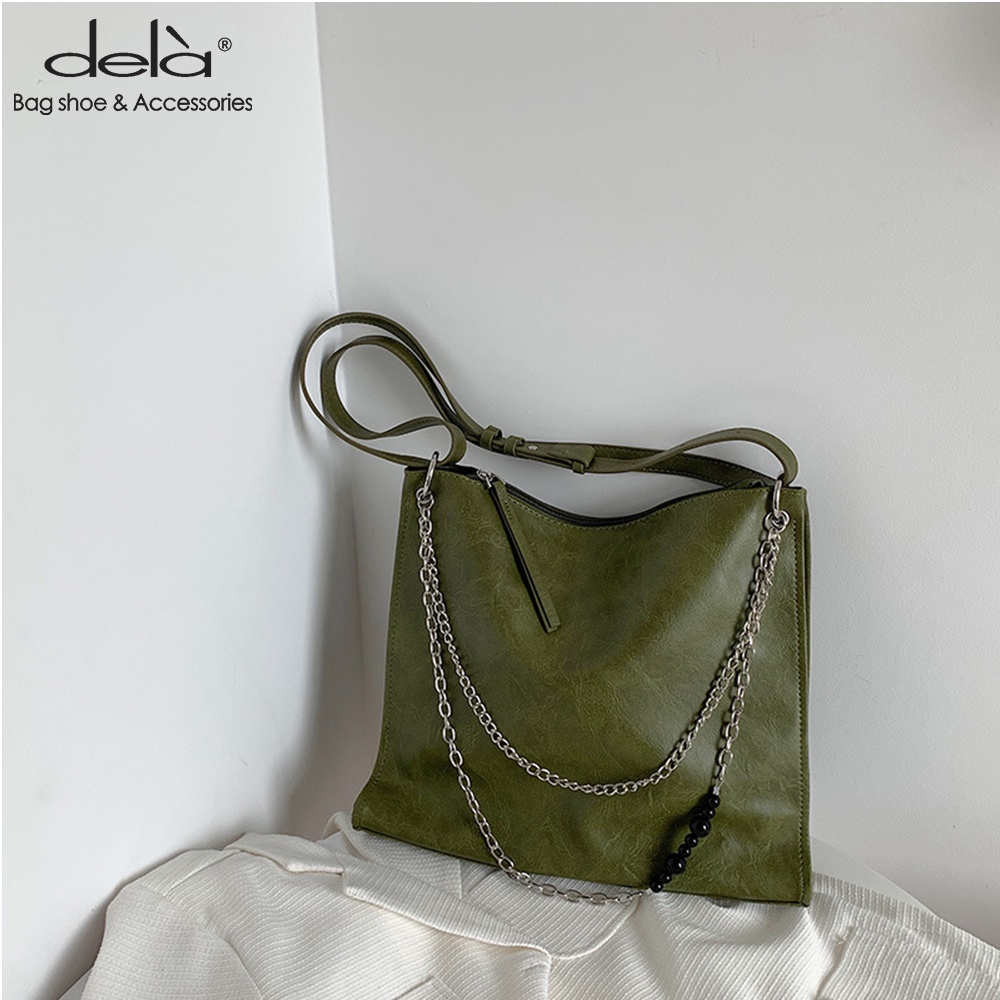 Dela Túi Xách tote Màu Xanh Bơ Xanh Quả Bơ Sức Chứa Lớn Phong Cách Hàn Quốc Thời Trang Mùa Hè Hàng Mới Dành Cho Bạn Nữ