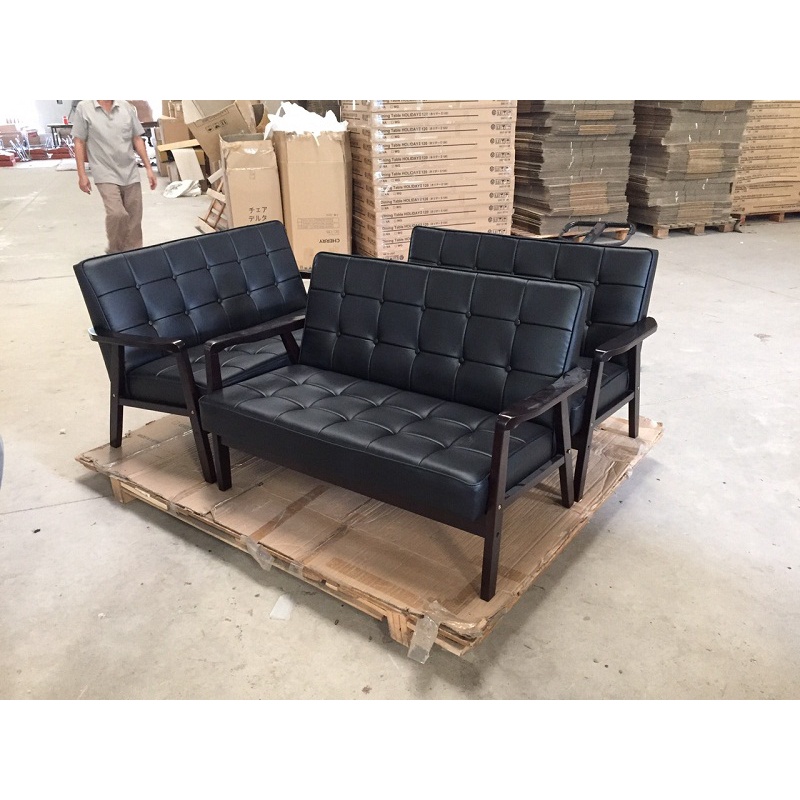 Ghế sofa đôi khung gỗ bọc simili / vải hw106 / hw104