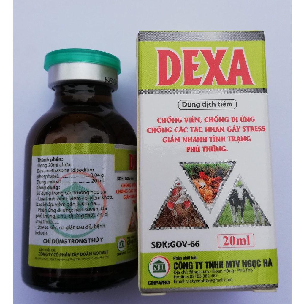 1 lọ DEXA 20 ml Chuyên dùng cho gia súc, gia cầm, chó, mèo, chim cảnh