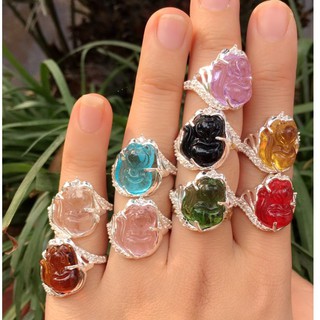NHẪN HỒ LY TO ĐÍNH ĐÁ NHẪN TẠO ĐỦ MÀU THEO MỆNH - [ CHUYÊN SỈ BẠC TA ]