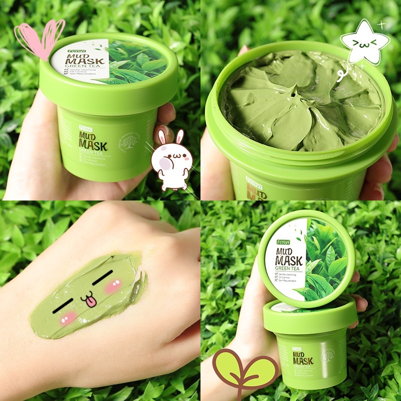 Mặt nạ bùn đất sét trà xanh Fenyi giảm mụn làm sạch lỗ chân lông điều dầu làm sáng da 100g