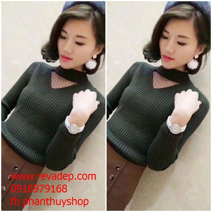 Áo len phối ren cao cấp