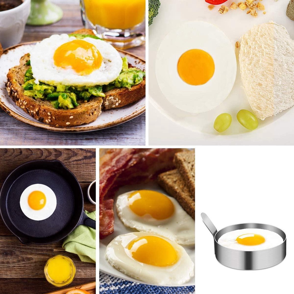 Khuôn Chiên Trứng Chống Dính Có Tay Cầm Bằng Thép Không Gỉ