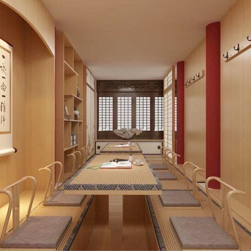 Ghế bệt Tatami Ghế tựa lưng kiểu Nhật Ghế đẩu không chân và tay vịn phòng bằng gỗ rắn máy tính có cửa sổ bay giường ghế