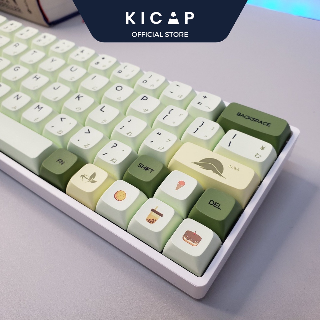 Bộ keycap Matcha XDA chất liệu PBT phiên bản tiếng Nhật nút bàn phím cơ - Kicap