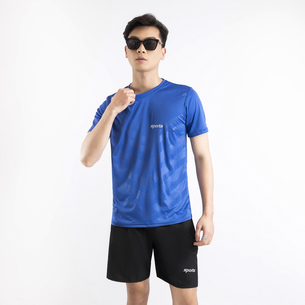 Bộ quần áo cộc tay mùa hè nam in chữ sports DINO SPORTS set quần áo thể thao chất thun mát thoáng khí