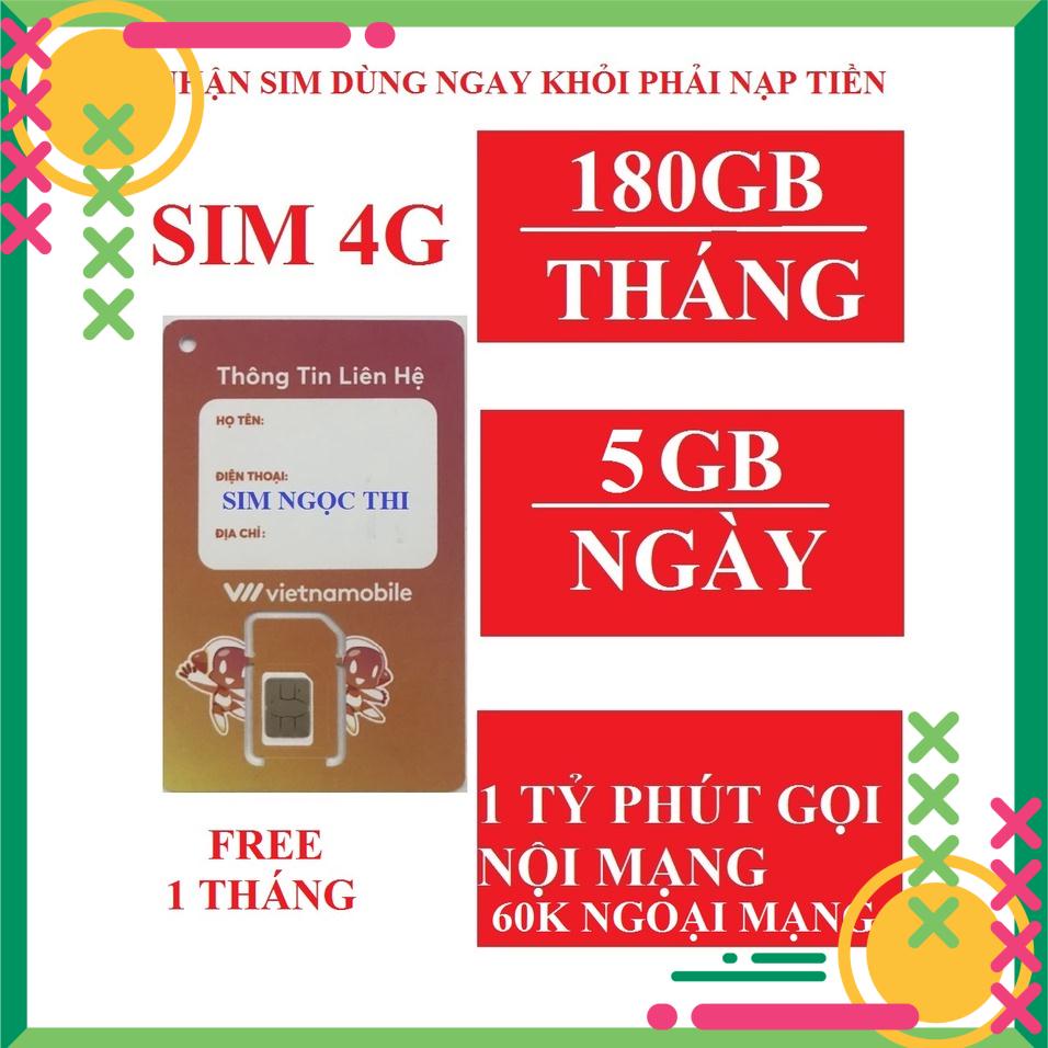 Sim 4G 1 Năm VietNam Tặng 180GB /Tháng +Gọi Miễn Phí _ ĐẸP
