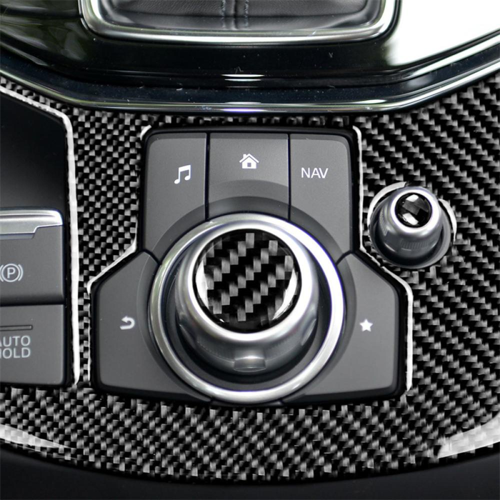 Bộ 2 Miếng Dán Nút Điều Khiển Âm Lượng Đa Phương Tiện Bằng Sợi Carbon Cho Mazda 3 Mazda 6 CX-9 CX-5 Inner C4J3