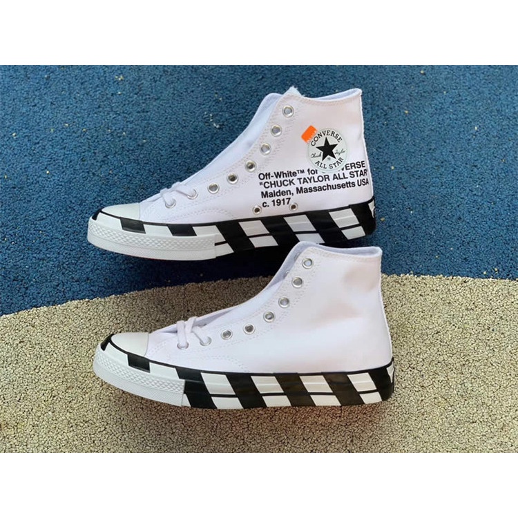 Giày Thể Thao Off White Converse Vải canvas Cao Cấp Cá Tính Cho Nam Nữ