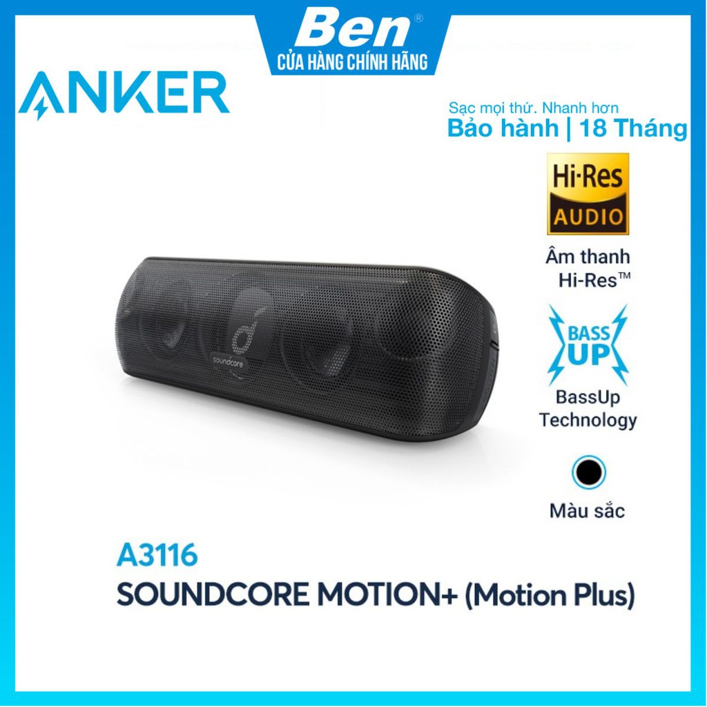 Loa bluetooth SOUNDCORE (by Anker) Motion+ [Motion Plus] 30W - A3116