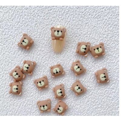charm gấu trnag trí nail