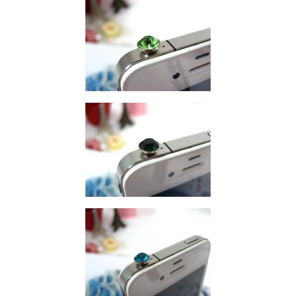 Nút Cắm Lỗ Cắm Chống Bụi 3.5mm Đính Kim Cương Cho Điện Thoại Di Động
