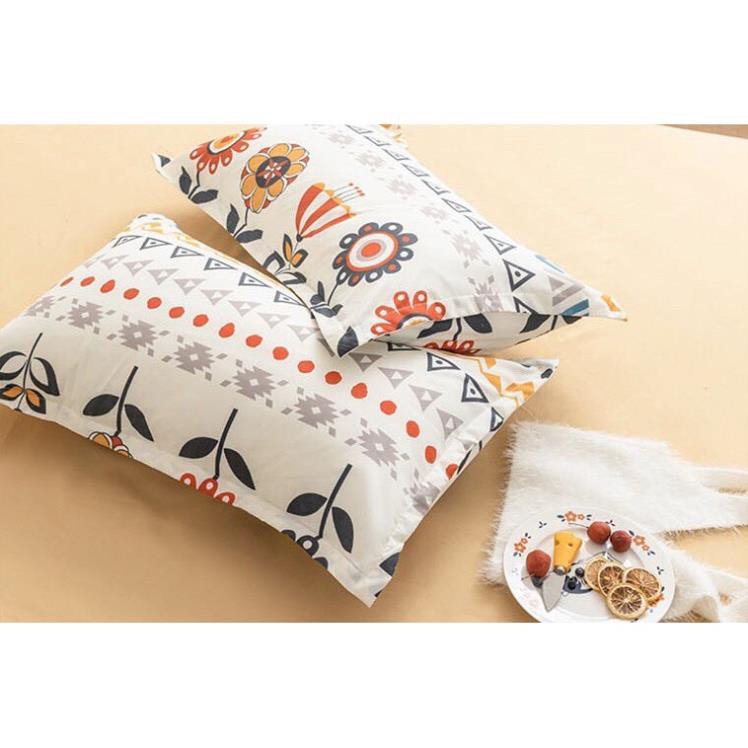 Ga gối poly cotton Thổ Cẩm nhập khẩu bộ 4 món Chăn, ga , 2 vỏ gối | BigBuy360 - bigbuy360.vn