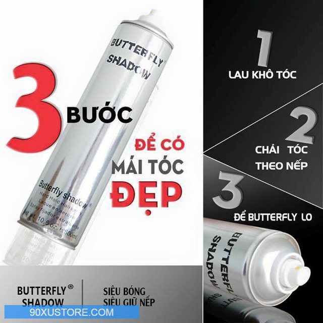 Gôm xịt tóc giữ nếp butterfly shadow - chai to