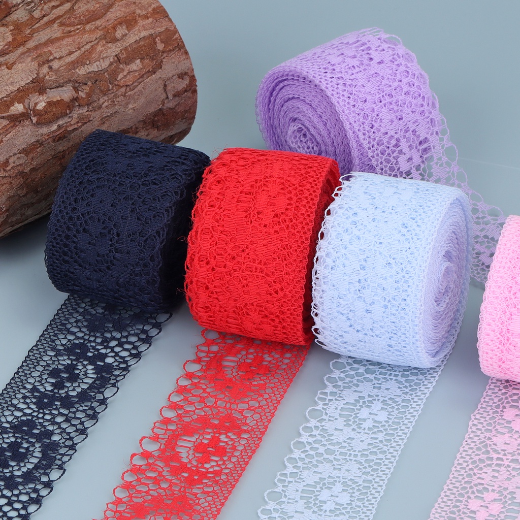 Cuộn Vải Ren Rộng 40mm Dài 10 Yard Dùng Làm Rèm Cửa / Trang Trí DIY