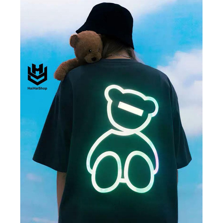 Áo Thun Phản Quang Gấu LilBear Cotton 75% Form Rộng Unisex Nam Nữ Rẻ Đẹp TATO CLOTHING