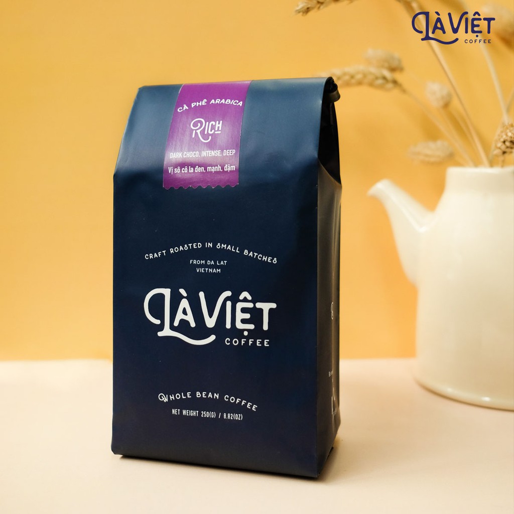 Cà Phê Nguyên Hạt LÀ VIỆT Rich 100% Arabica 250gr Vị sô-cô-la Đen Đậm. | BigBuy360 - bigbuy360.vn