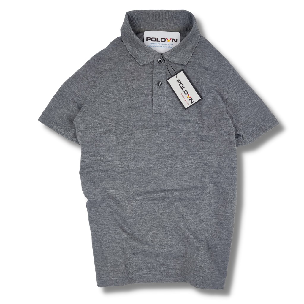Áo thun Polo nam cổ bẻ Basic màu Xám Đen , vải cá sấu - không ra màu, co giãn thoải mái, form regular fit | BigBuy360 - bigbuy360.vn