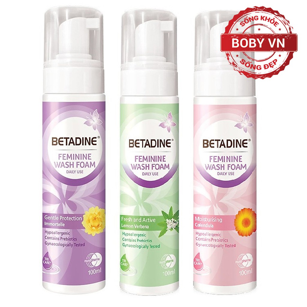 Bọt vệ sinh phụ nữ Betadine Feminine Wash Foam - Chai 100ml - Chính hãng