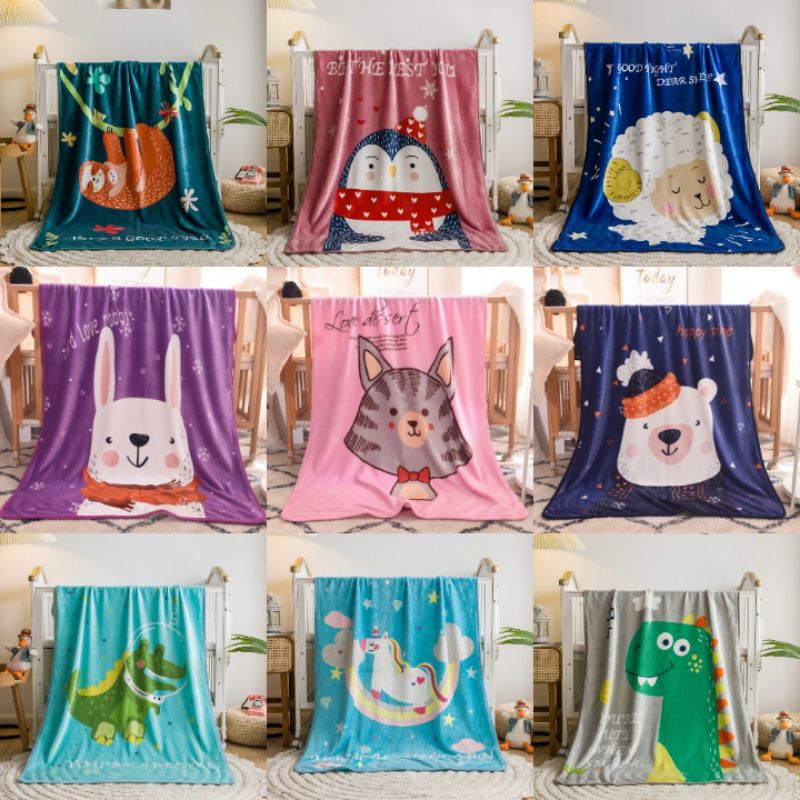 [100 * 140cm] Trẻ Em Selimut | Chăn Flannel Một Lớp Xinh Xắn Dành Cho Bé | Chăn Trẻ Em Hoạt Hình | Chăn Sơ Sinh
