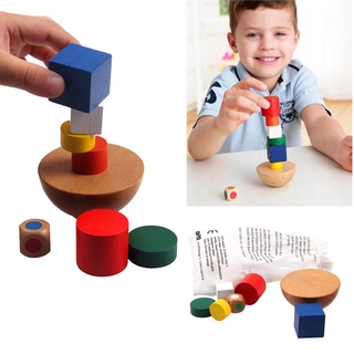 Wooden Toys For Children Balance Wobbling Tower Educational Wood Building Toy Blocks Early Learning Kids Gift CL0648H