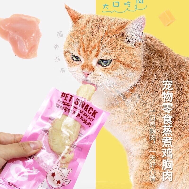 Ức gà hấp ăn liền cho mèo Petsnack đa dạng vị gói 40gram