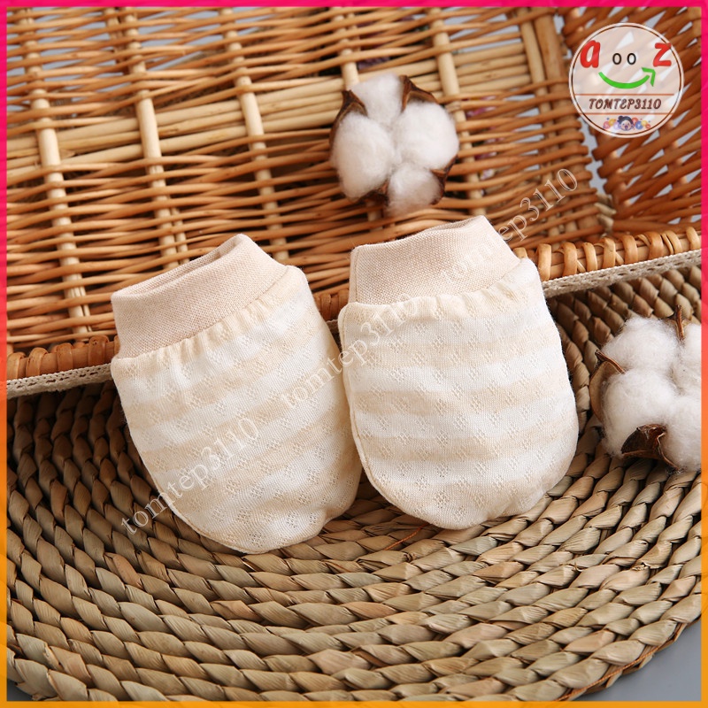 Bao Tay Sơ Sinh Sét 3 Đôi - Chất Cotton Hữu Cơ Tự Nhiên An Toàn Mềm Mại Cho Da Của Bé