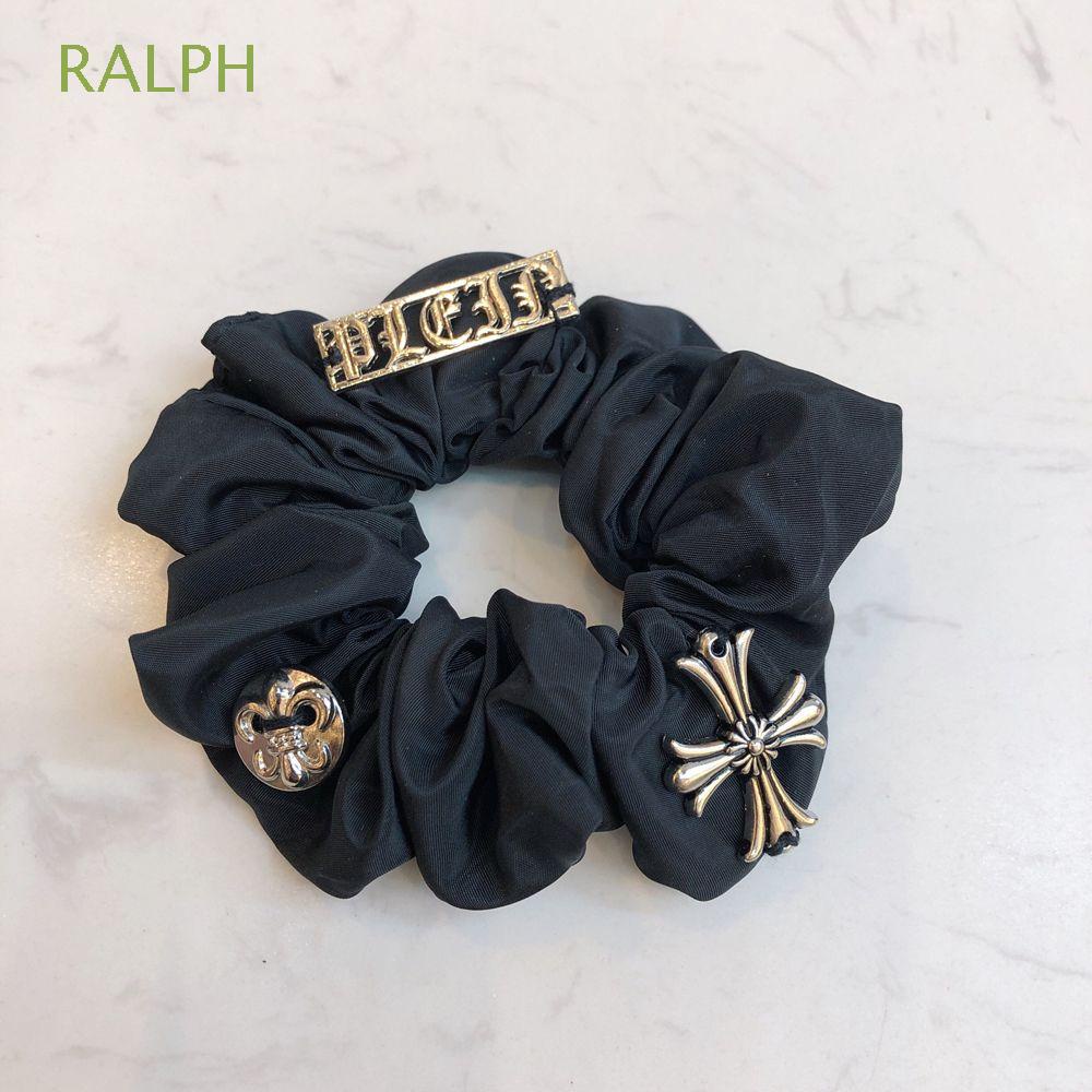Dây Cột Tóc Scrunchies Bằng Kim Loại Hình Chữ Thập Đơn Giản Phong Cách Punk Cổ Điển Thời Tuổi Trung Niên Cho Nữ