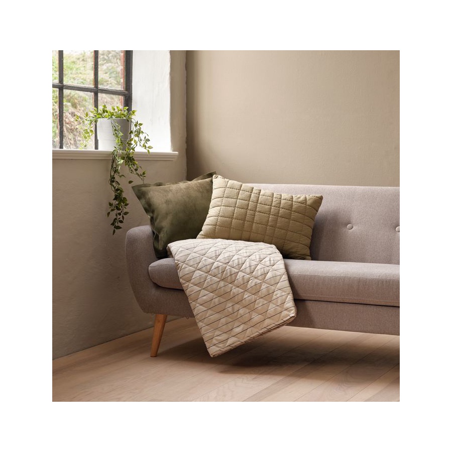 Gối trang trí | JYSK Alm | polyester | xanh olive | R45xD45cm