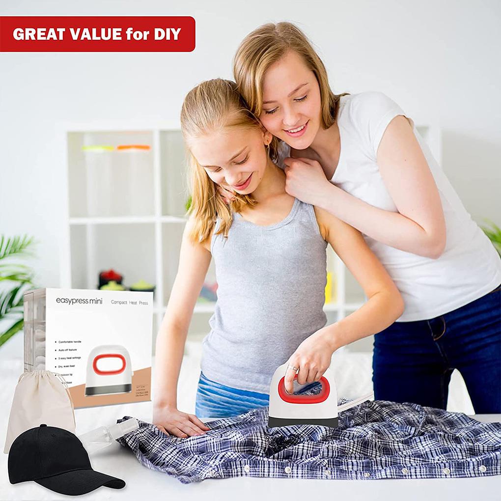 [Coco] Mini Heat Press Machine 110V/220V Adjustable Printing DIY Iron Transfer Household Clothes Fabrics Hot Stamping