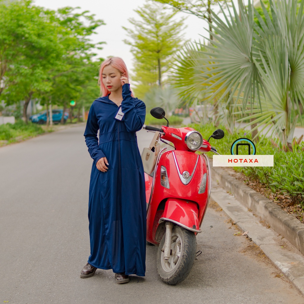 Áo Chống Nắng Thông Hơi Hai Lớp Dáng Dài Pha Lưới Nách Thoáng Khí