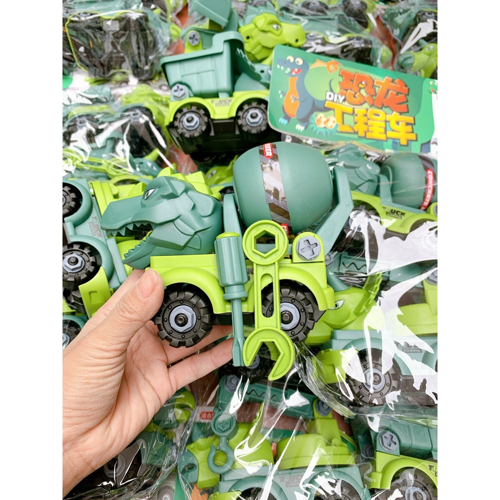 Đồ Chơi Xe Khủng Long Lắp Ráp Kèm Tua Vít