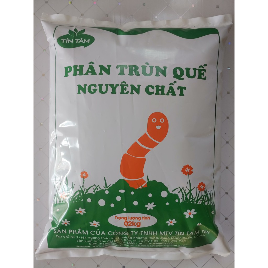 Phân trùn quế nguyên chất bao 2kg- phân hữu cơ