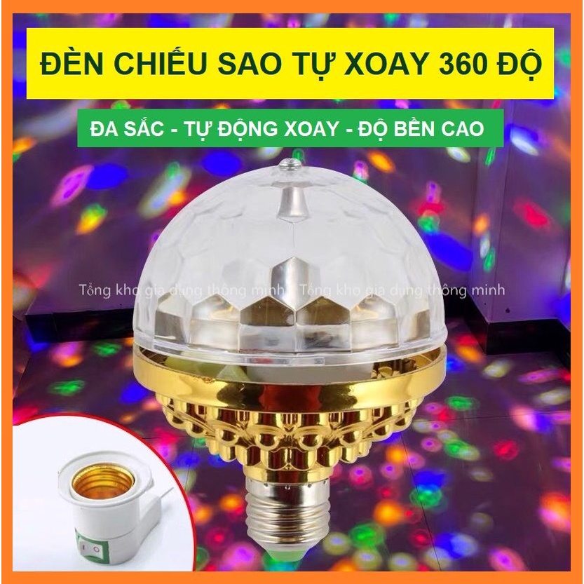 Đèn chiếu sao trang trí phòng xoay tự động tặng kèm đui đèn quà tặng người thân yêu