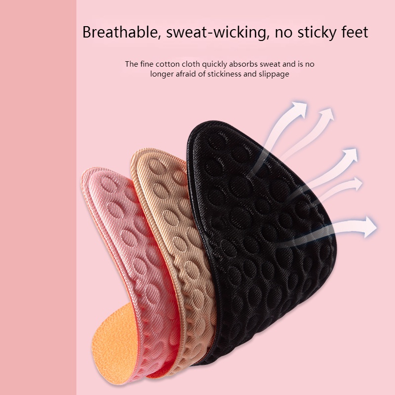 1 Cặp Đệm Lót Giày Cao Gót Bằng Cao Su Non Thoáng Khí Giúp Giảm Đau Và Chăm Sóc Bàn Chân Cho Nữ
