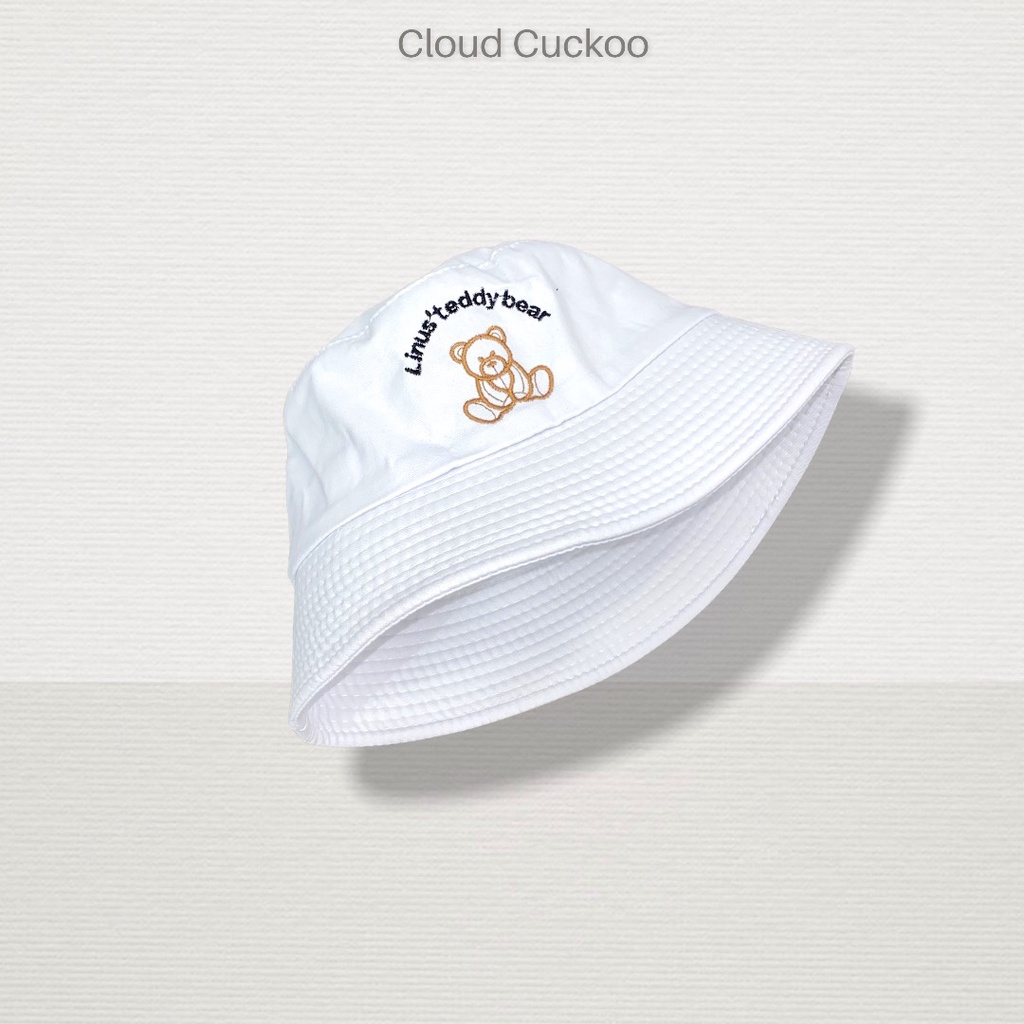 Mũ Bucket Thêu Hình Gấu Bear Teddy Nâu Phom Mũ Bé Cho Bạn Nũ Đầu Nhỏ - Mã Số: MBK01873