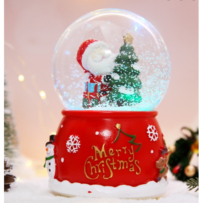 Quả cầu thủy tinh hình ông già noel/người tuyết/chuột tuyết trang trí nhà cửa